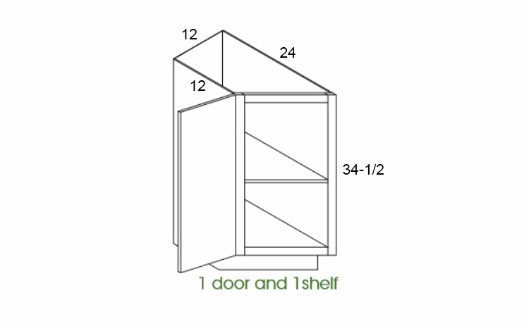 Forevermark Greystone Shaker BTC12L: Left Base Transitional Cabinet: RTA Kitchen Cabinet
