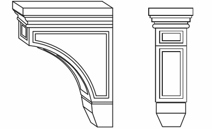 Forevermark Greystone Shaker CORBEL59: Large Corbel: RTA Kitchen Cabinet