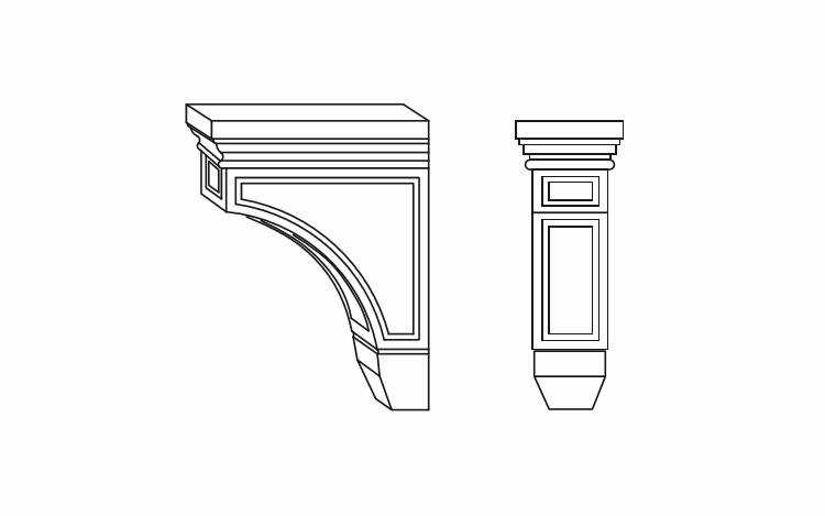 Forevermark Greystone Shaker CORBEL59: Large Corbel: RTA Kitchen Cabinet