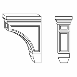 Forevermark Greystone Shaker CORBEL59: Large Corbel: RTA Kitchen Cabinet