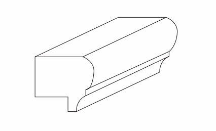 Forevermark Greystone Shaker LRM8: Light Rail Molding: RTA Kitchen Cabinet