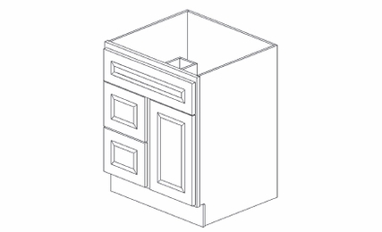 Forevermark Greystone Shaker S3021DL: Left Bathroom Vanity: RTA Kitchen Cabinet