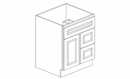 Forevermark Greystone Shaker S3021DR: Right Bathroom Vanity: RTA Kitchen Cabinet