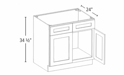 Forevermark Greystone Shaker SB33B: Sink Base Cabinet: RTA Kitchen Cabinet