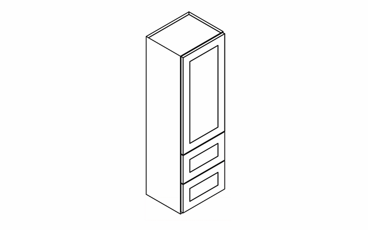 Forevermark Greystone Shaker W2D1848: Wall Cabinet With 2 Built-In Drawers: RTA Kitchen Cabinet