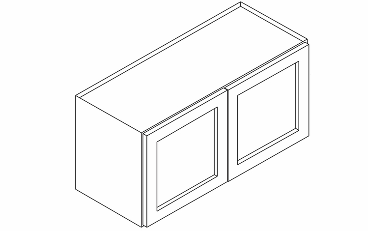 Forevermark Greystone Shaker W302424B: Refrigerator Wall Cabinet: RTA Kitchen Cabinet