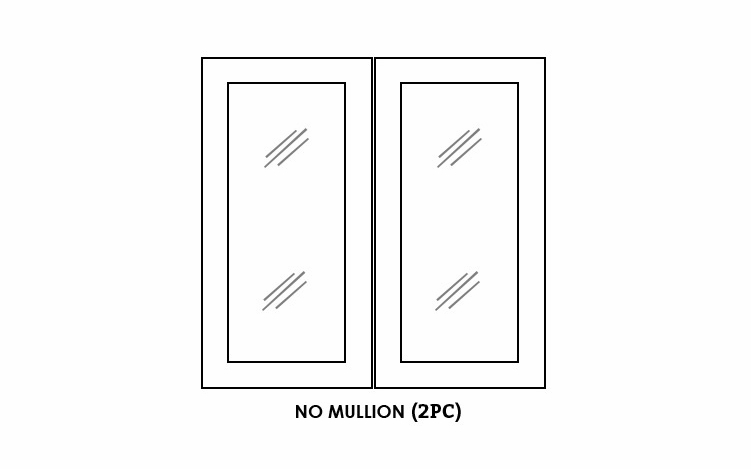 Forevermark Greystone Shaker W3642BGD: Glass Door Set With Clear Glass - No Mullion: RTA Kitchen Cabinet