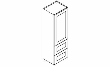 Forevermark Lait Grey Shaker W2D1848: Wall Cabinet With 2 Built-In Drawers: RTA Kitchen Cabinet