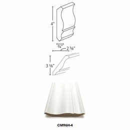 Forevermark Nova Light Grey Shaker CM96H-4: Large Crown Molding: RTA Kitchen Cabinet