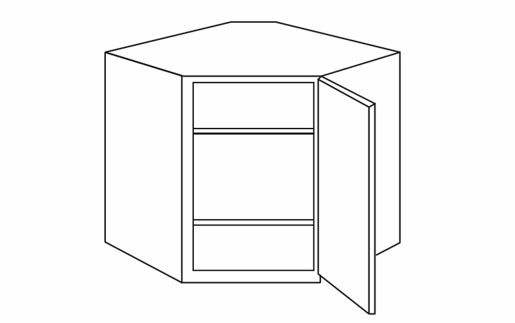 Forevermark Nova Light Grey Shaker WDC2436: Wall Diagonal Corner Cabinet: RTA Kitchen Cabinet