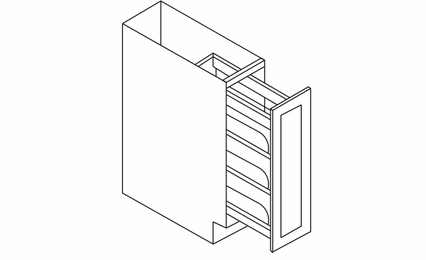 Forevermark Pepper Shaker BFP09: Base Pull Out Cabinet With Spice Rack: RTA Kitchen Cabinet
