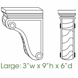 Forevermark Pepper Shaker Corbel58: Large Corbel: RTA Kitchen Cabinet