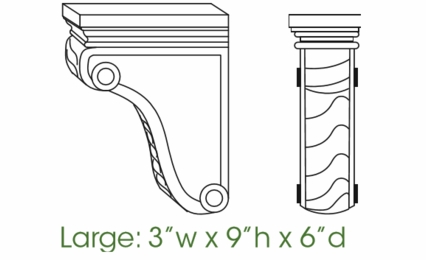 Forevermark Pepper Shaker Corbel58: Large Corbel: RTA Kitchen Cabinet