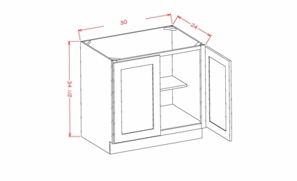 Forevermark Petit Blue FB30B: Full Height Base Cabinet: RTA Kitchen Cabinets