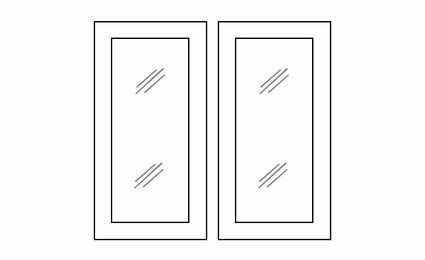 Forevermark Petit Blue W3612BGD: Glass Door Set - No Mullion: RTA Kitchen Cabinet