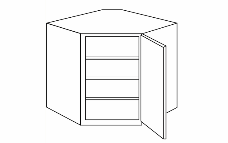 Forevermark Petit Blue WDC273615: Diagonal Corner Wall Cabinet: RTA Kitchen Cabinets