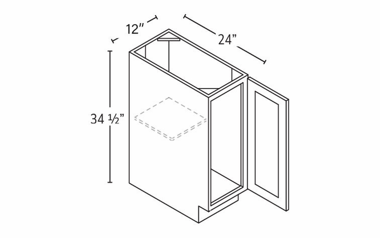 Forevermark Petit Sand FB12: Full Height Base Cabinet: RTA Kitchen Cabinet