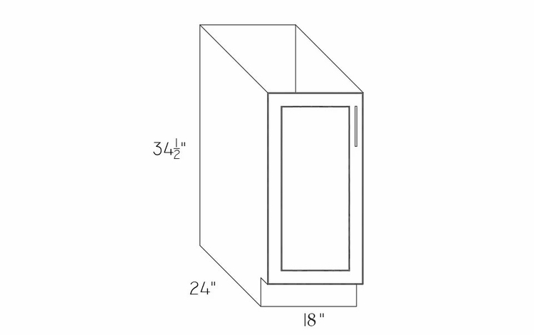 Forevermark Petit Sand FB18: Full Height Base Cabinet: RTA Kitchen Cabinets