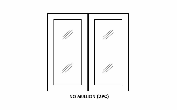 Forevermark Petit Sand W2412BGD: Glass Door Set - No Mullion: RTA Kitchen Cabinets