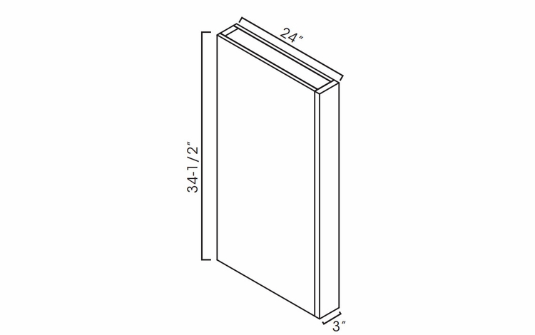 Forevermark Petit White CLB33412: Base Boxed Column: RTA Kitchen Cabinet