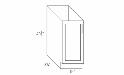 Forevermark Petit White FB15: Full Height Base Cabinet: RTA Kitchen Cabinets