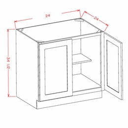 Forevermark Petit White FB24B: Full Height Base Cabinet: RTA Kitchen Cabinets