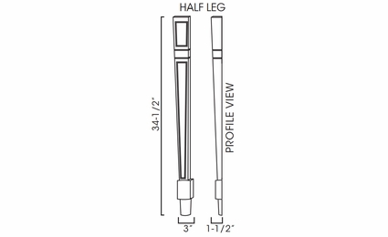 Forevermark Petit White LEG82: Half Decor Leg: RTA Kitchen Cabinet