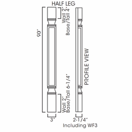 Forevermark Petit White POLE75-T390: Decor Half Tall Leg Including WF3 Filler (Trimmable): RTA Kitchen Cabinet