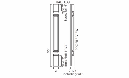 Forevermark Petit White POLE75-W336: Decor Half Leg Including WF3 Filler (Trimmable): RTA Kitchen Cabinet