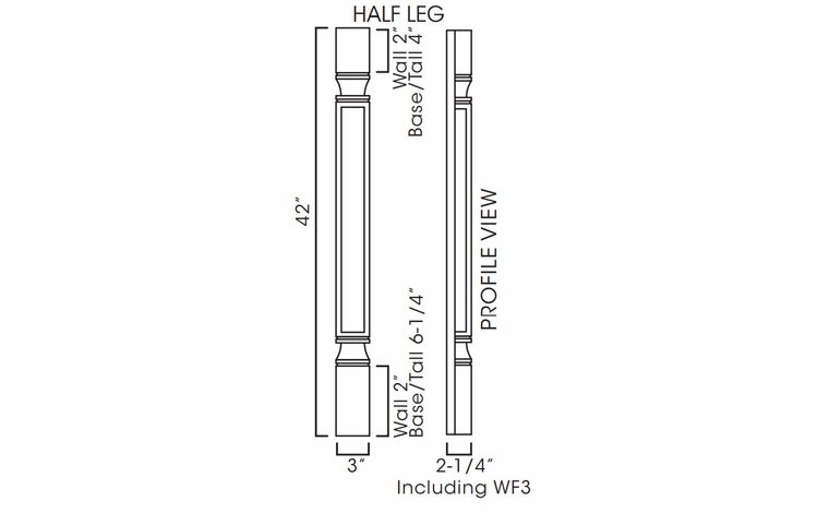 Forevermark Petit White POLE75-W342: Decor Half Leg Including WF3 Filler (Trimmable): RTA Kitchen Cabinet