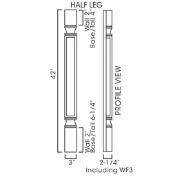 Forevermark Petit White POLE75-W342: Decor Half Leg Including WF3 Filler (Trimmable): RTA Kitchen Cabinet
