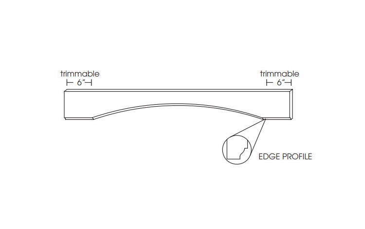 Forevermark Petit White VAL48B: Arched Valance: RTA Kitchen Cabinets