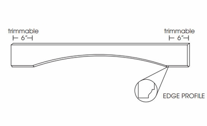 Forevermark Petit White VAL54B: Arched Valance: RTA Kitchen Cabinets