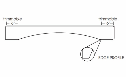 Forevermark Petit White VAL54S: Shaker Arch Valance: RTA Kitchen Cabinets