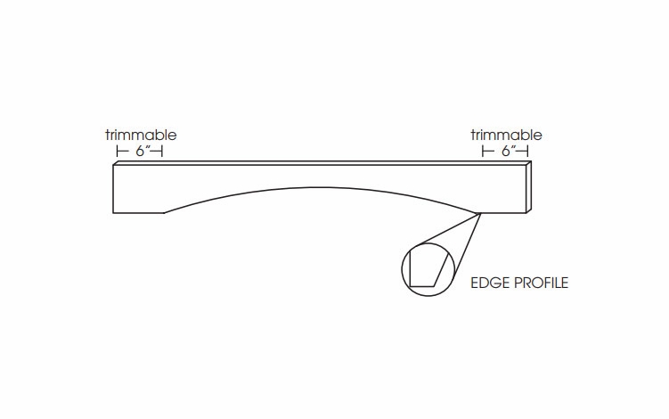 Forevermark Petit White VAL54S: Shaker Arch Valance: RTA Kitchen Cabinets