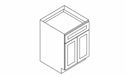 Forevermark Rio Vista White Shaker B27B: Double Door Base Cabinet: RTA Kitchen Cabinet