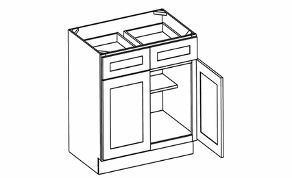 Forevermark Rio Vista White Shaker B36B: Double Door Base Cabinet: RTA Kitchen Cabinet