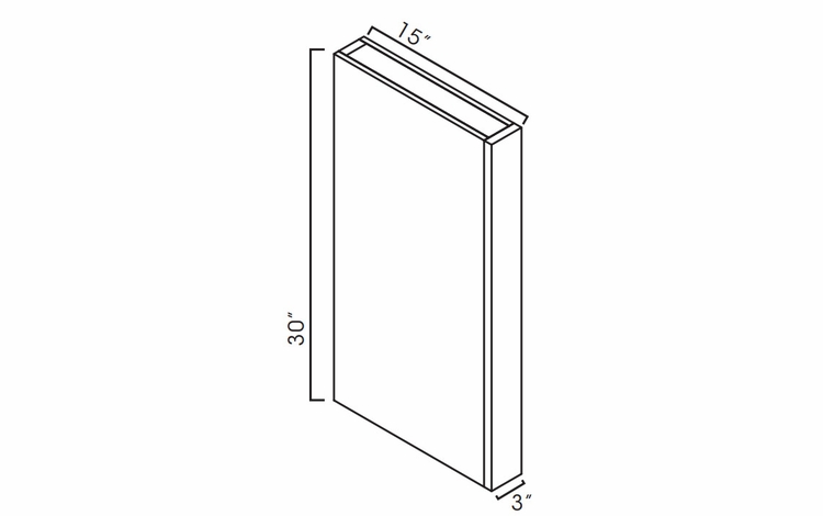 Forevermark Rio Vista White Shaker CLW330: Wall Boxed Column: RTA Kitchen Cabinet