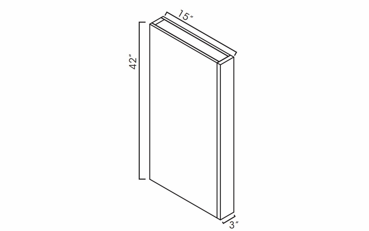 Forevermark Rio Vista White Shaker CLW342: Wall Boxed Column: RTA Kitchen Cabinet