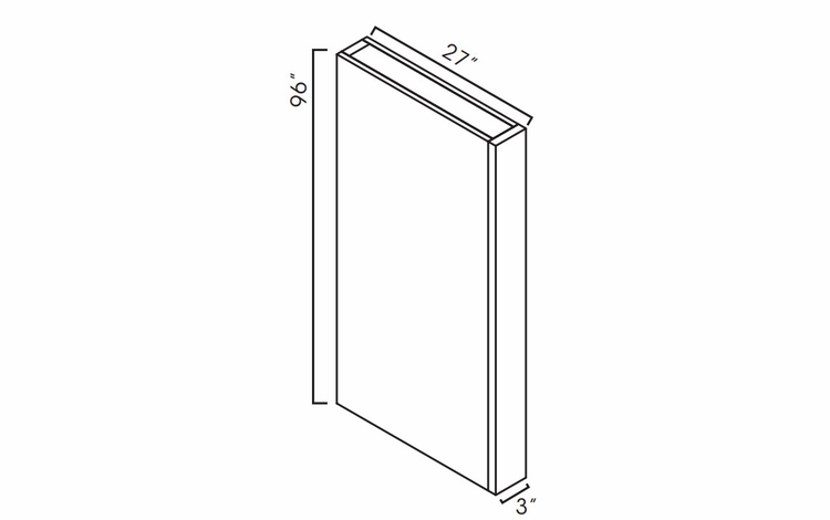 Forevermark Rio Vista White Shaker CLW396: Wall Boxed Column: RTA Kitchen Cabinet