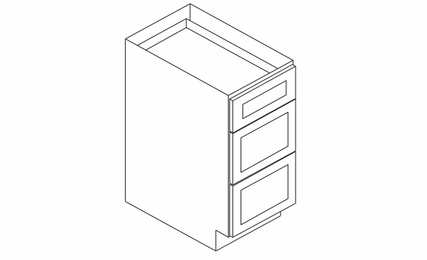 Forevermark Rio Vista White Shaker DB15: Drawer Base Cabinet: RTA Kitchen Cabinet