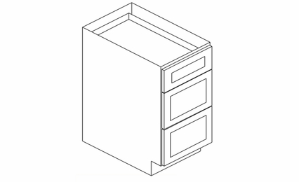 Forevermark Rio Vista White Shaker DB18: Drawer Base Cabinet: RTA Kitchen Cabinet