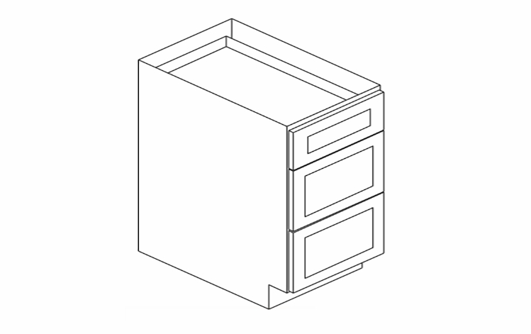 Forevermark Rio Vista White Shaker DB24: Drawer Base Cabinet: RTA Kitchen Cabinet