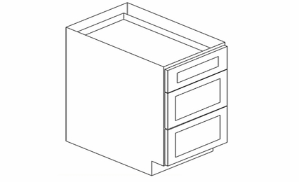 Forevermark Rio Vista White Shaker DB36: Drawer Base Cabinet: RTA Kitchen Cabinet