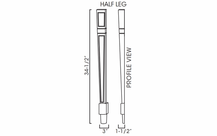 Forevermark Rio Vista White Shaker LEG82: Half Decor Leg: RTA Kitchen Cabinet