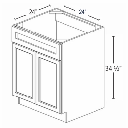 Forevermark Rio Vista White Shaker SB24B: Sink Base Cabinet: RTA Kitchen Cabinet