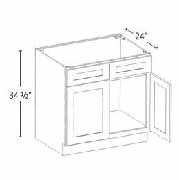 Forevermark Rio Vista White Shaker SB33B: Sink Base Cabinet: RTA Kitchen Cabinet