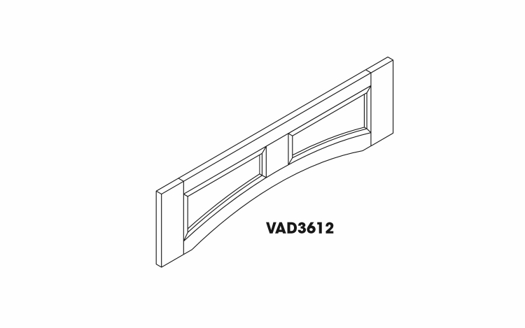 Forevermark Rio Vista White Shaker VAD3612: Raised Panel Valance: RTA Kitchen Cabinet