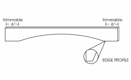 Forevermark Rio Vista White Shaker VAL48S: Shaker Arch Valance: RTA Kitchen Cabinet