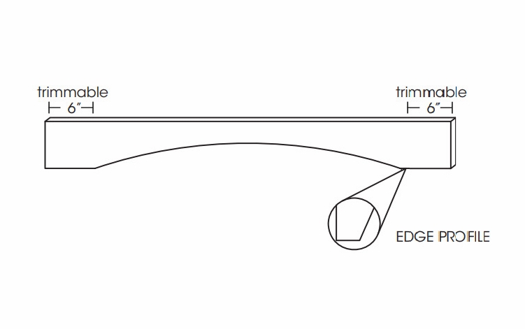 Forevermark Rio Vista White Shaker VAL54S: Shaker Arch Valance: RTA Kitchen Cabinet